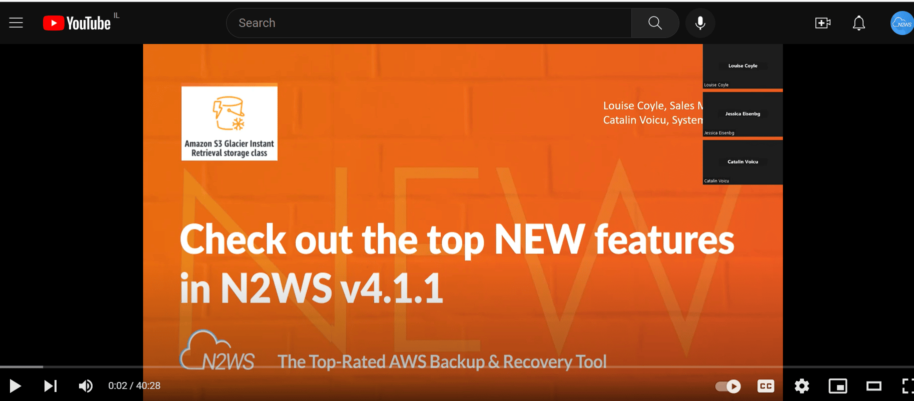NEW Launch: N2WS Backup & Restoration with new storage class Glacier Immediate Retrieval – Overview & Demo Webinar