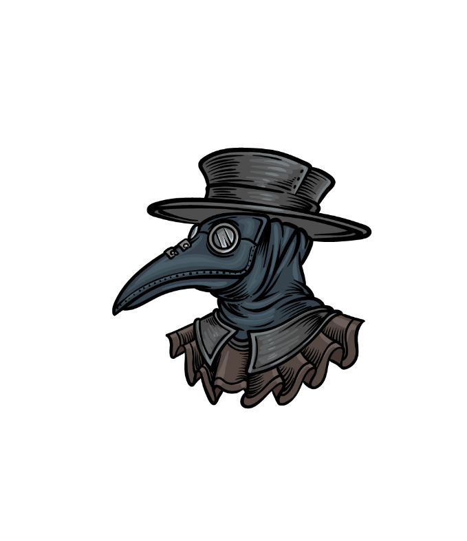 How to draw a plague doctor