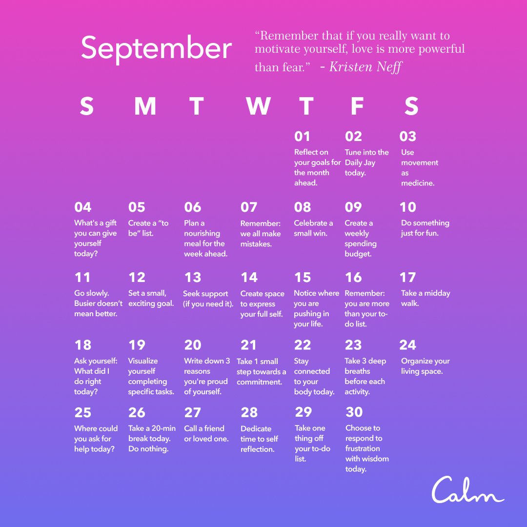 September 2022 Quiet Calendar — Relaxed Weblog