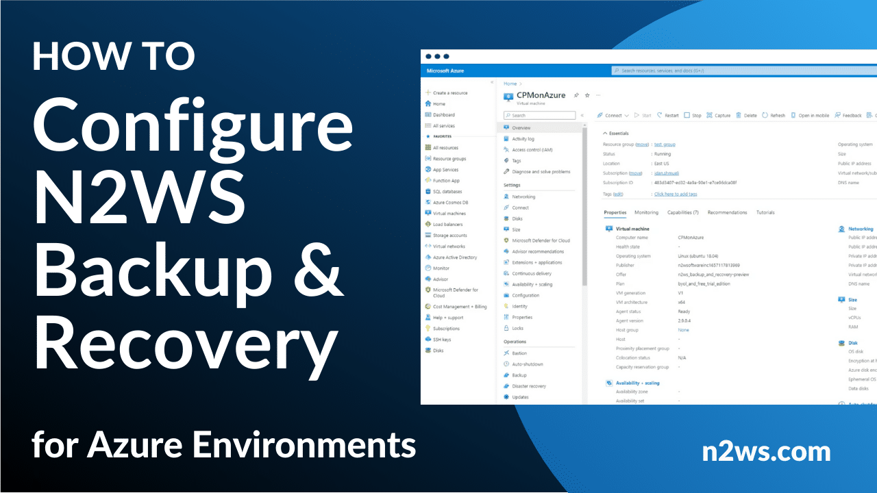 How to configure N2WS Backup & Recovery on Azure