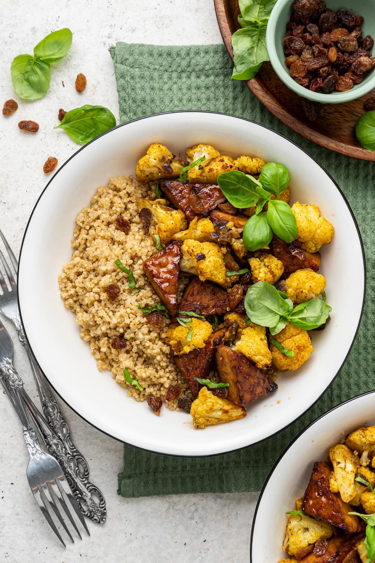 Curried Cauliflower and Tempeh Bowl