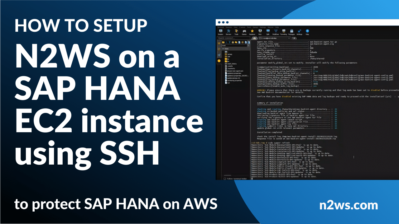 How to configure N2WS for your SAP HANA EC2 occasions