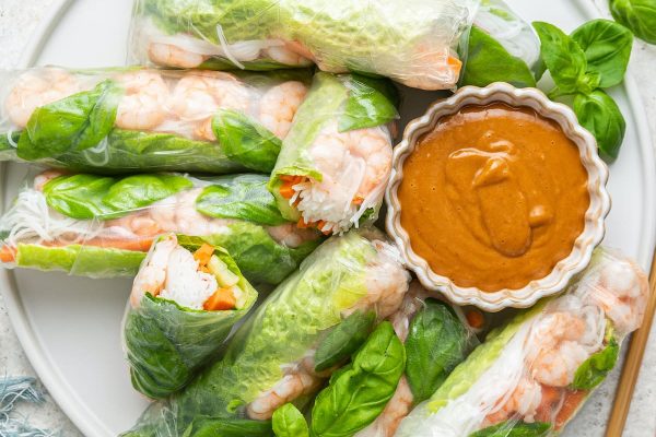 Shrimp Spring Rolls with Peanut Sauce