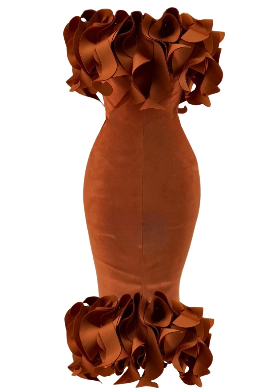 Embrace Elegance with the Mesmerizing Spiral Flame Dress