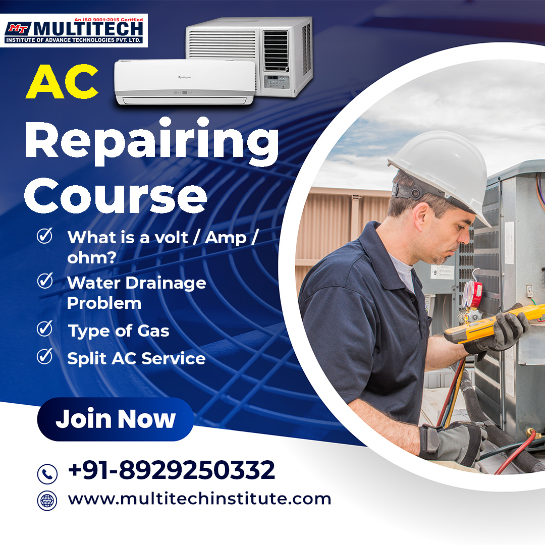 AC Repairing Course emphasizes troubleshooting techniques.