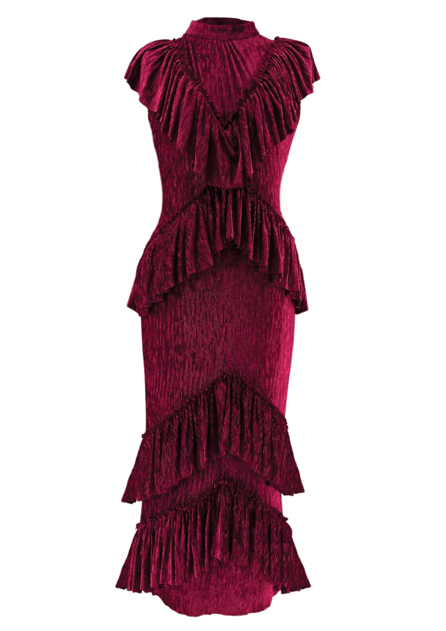 Raspberry Frill: Dress Delight for Stylish Summer Chic