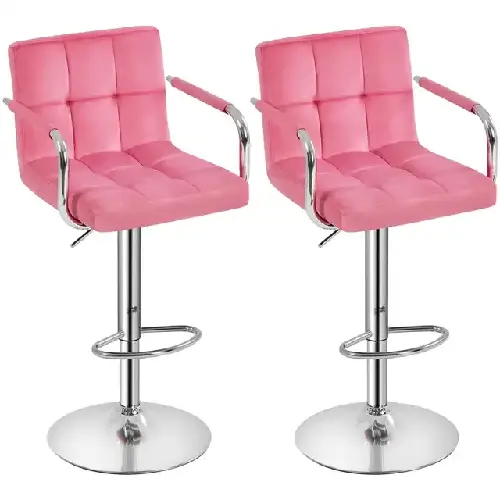 Faux Leather Swivel Bar Chairs