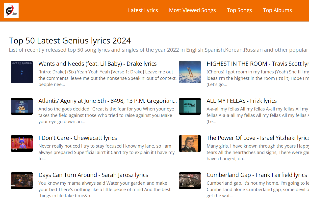 Top tranding 7 fully free lyrics website in 2024